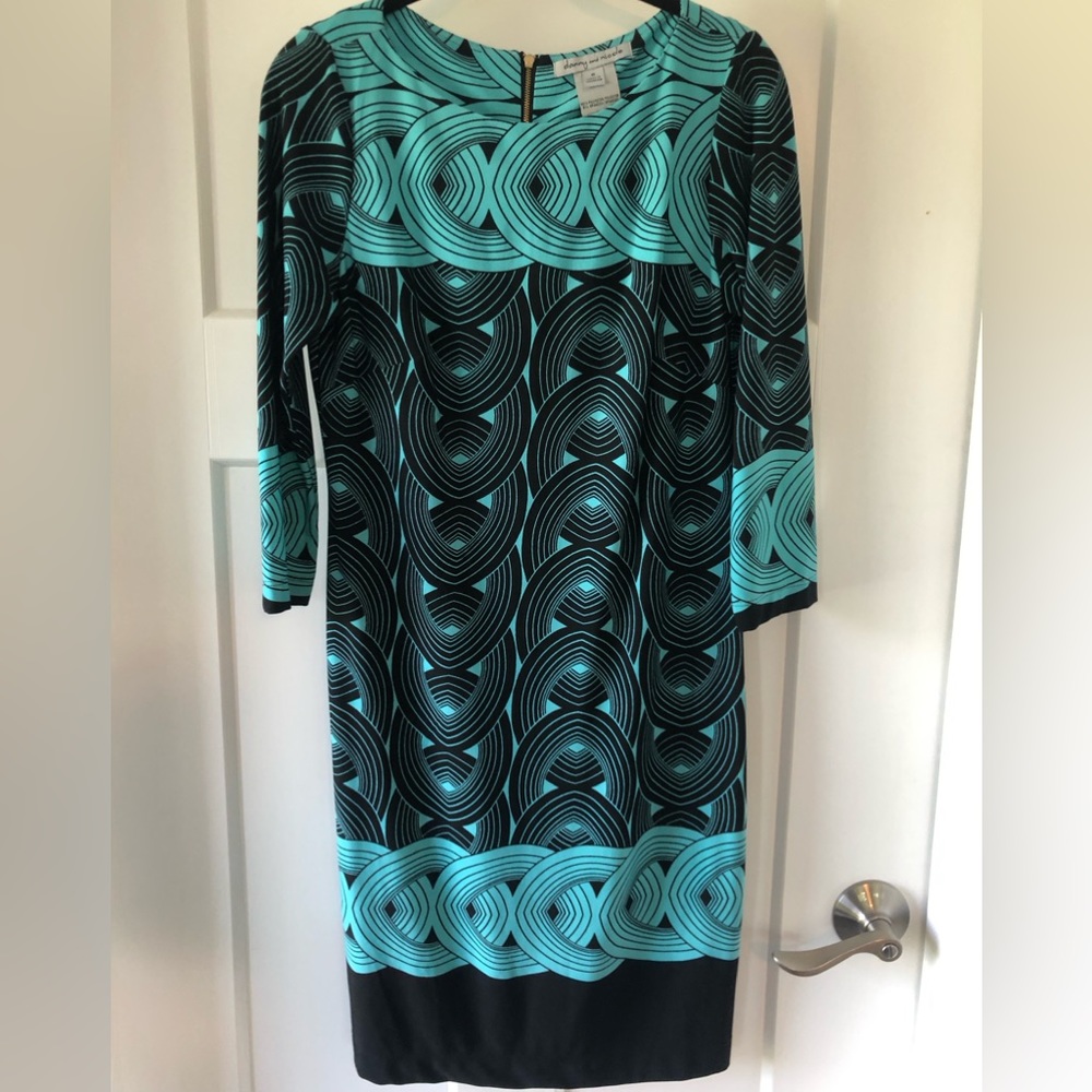 Danny and Nicole black and turquoise dress 6